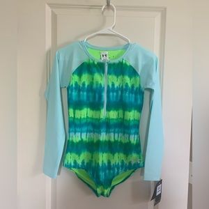 Girls under armour one piece rash guard swimsuit. New with tags! Size 16